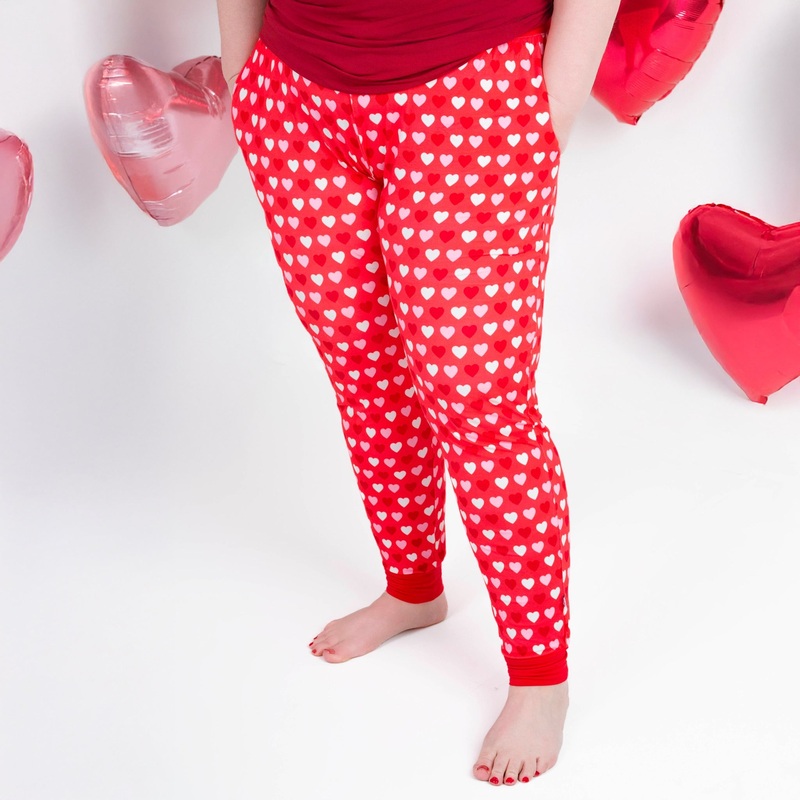 Sweet Little Hearts | Women’s Bamboo Jogger Pajama Pants XS