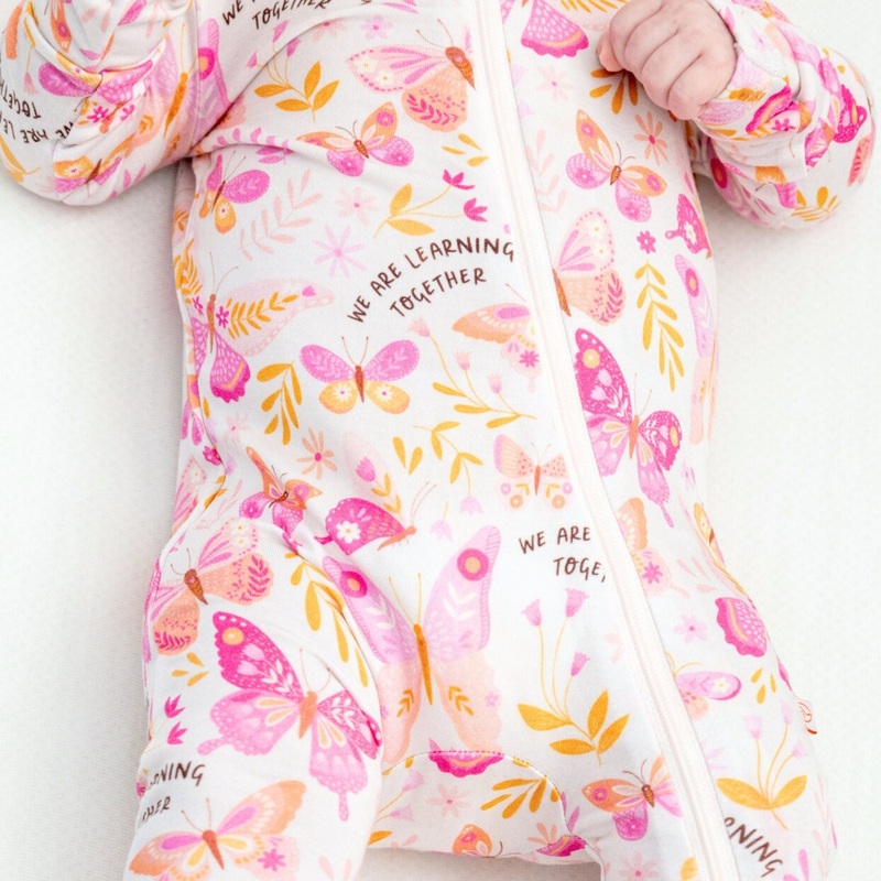 The Second-skin Footie | Butterfly Smoochies | “we’re Learning Together” Newborn