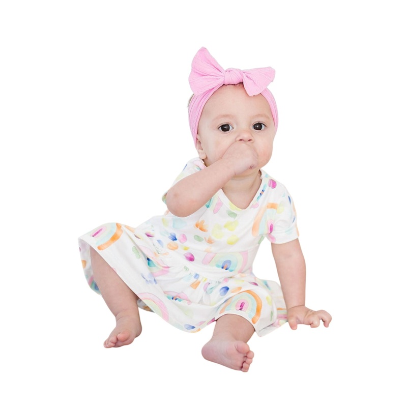 Watercolor Rainbows S/s Twirl Bodysuit 0-3M