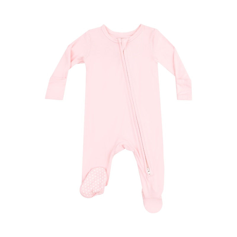 2 Way Zipper Footie – Solid Tickled Pink NB