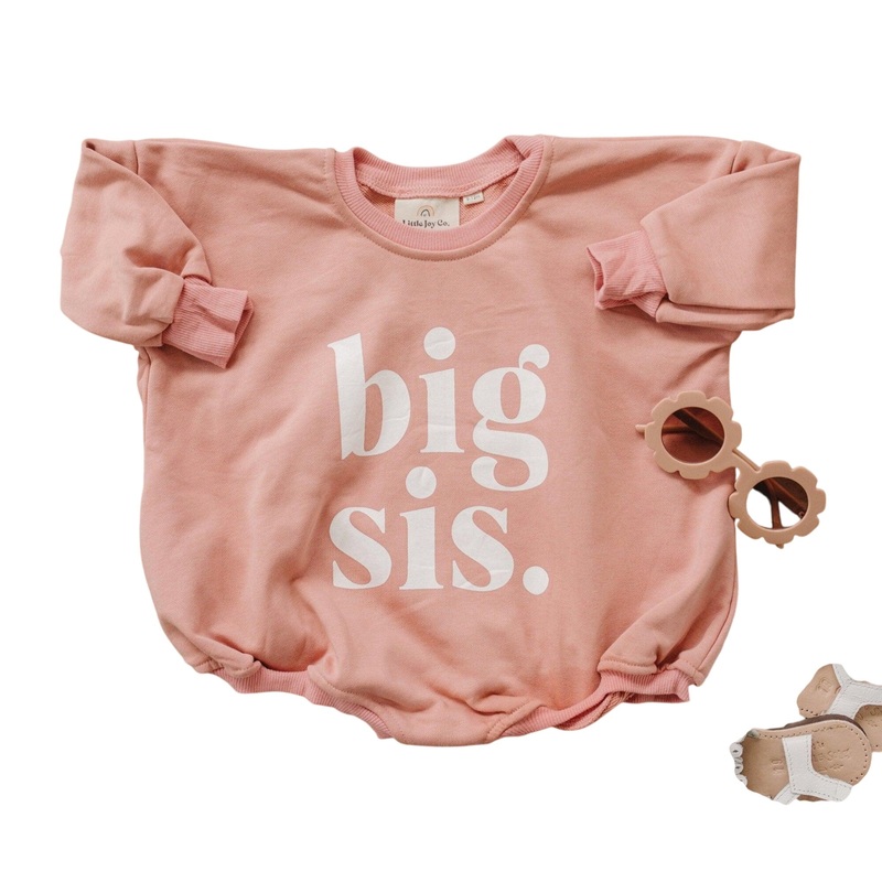 Big Sis Sweatshirt Romper – More Colors 0-3 months Mauve Romper