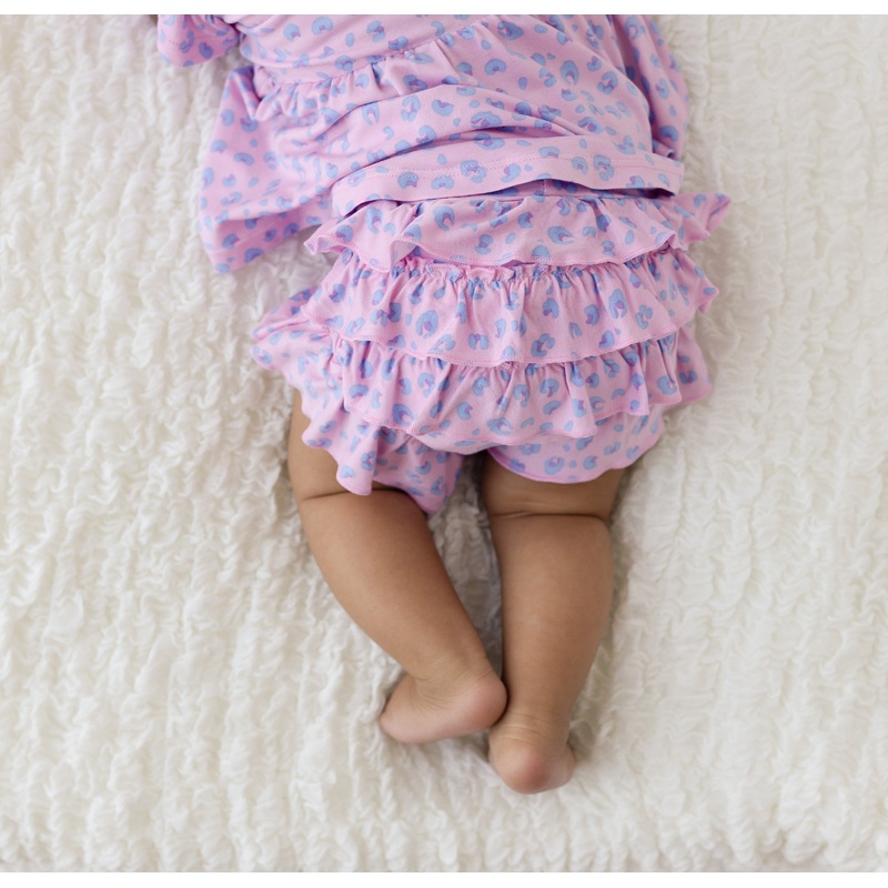 Lillian Leopard Bamboo Ruffle Bummies 0_3M