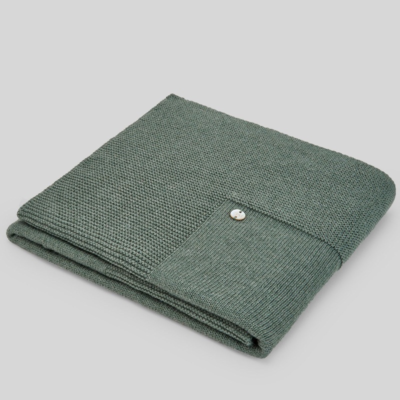 Paz Rodriguez Esencial Knit Newborn Blanket Pine Green
