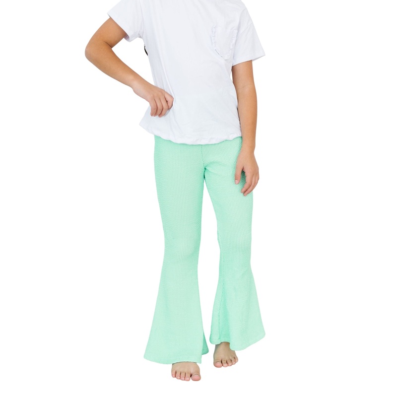 Seafoam Green Scrunchy Bells 6-12M