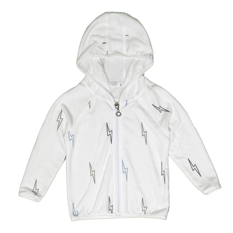 Cozii Kids Long Sleeves Zip Hoodie 30 Bolts – Buy Now OFF WHITE 6/12M