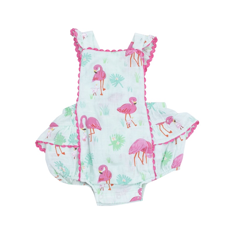 Ric-rac Ruffle Sunsuit – Flamingos 0-3M