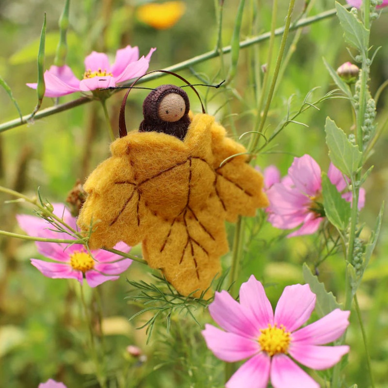 Sale Fairyshadow Golden Leaf Ornament peach