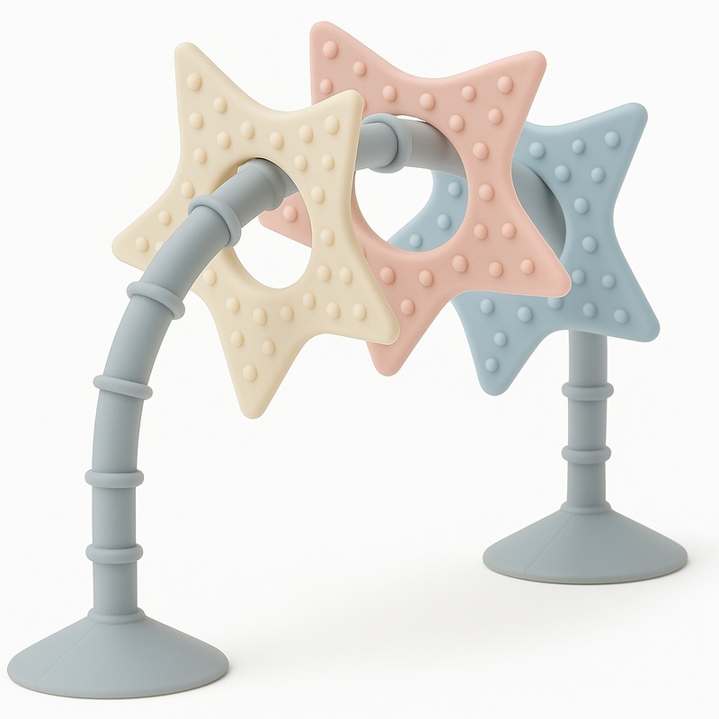 Stick ‘n’ Play Sensory Star Toy And Teether | For Baths, Highchairs And More