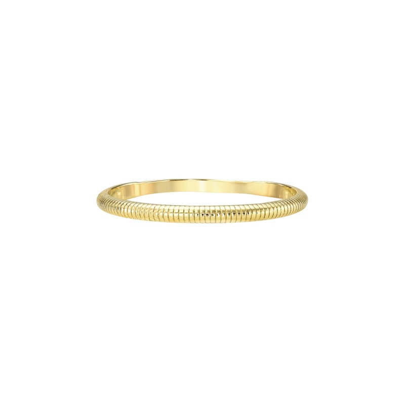 14k Gold Thin Ribbed Band 14K Yellow Gold 6