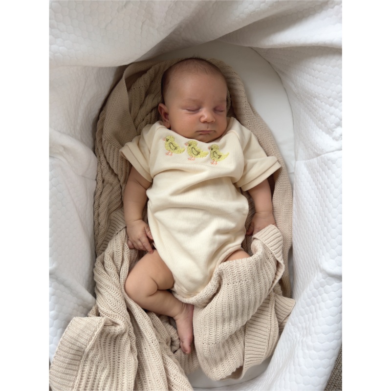 3 Little Ducks Bubble Romper 0-3m Cream