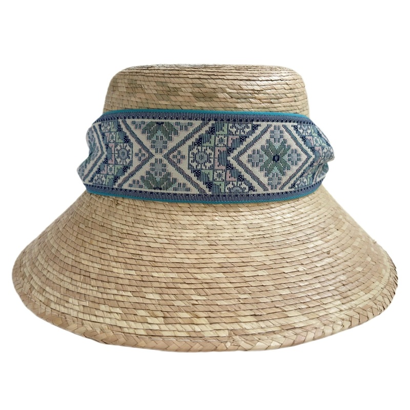 Clematis Bucket Hat – Vintage Blue Azure Tapestry Short Ribbon