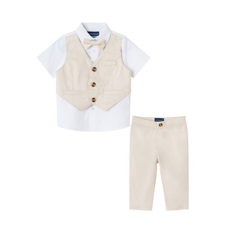 Infant (3-24m) 4-piece Vest Set | Stone 3/6 M Beige