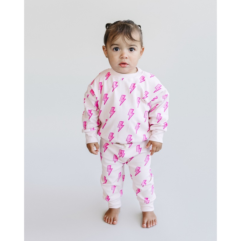 Jogger Set | Pink Bolts 0-3M