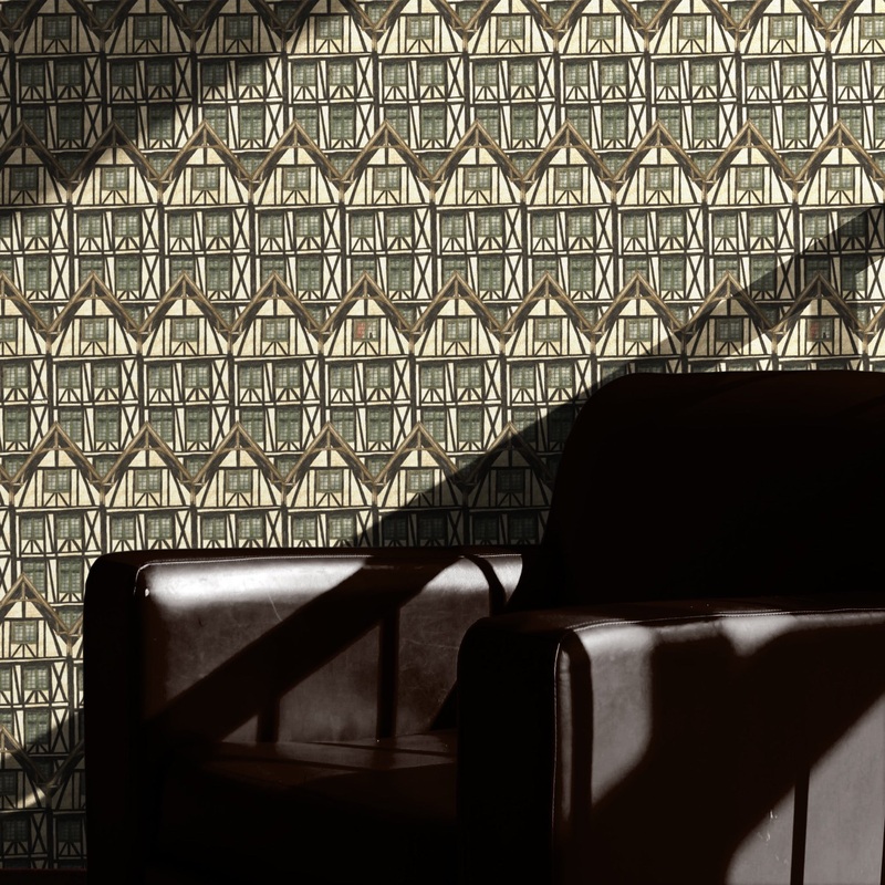 John Wallpaper By Karin Beatrice Levin Sample 1 foot by 1 foot Red