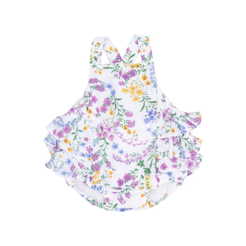 Ruffle Sunsuit – Cottage Climbing Floral 0-3M
