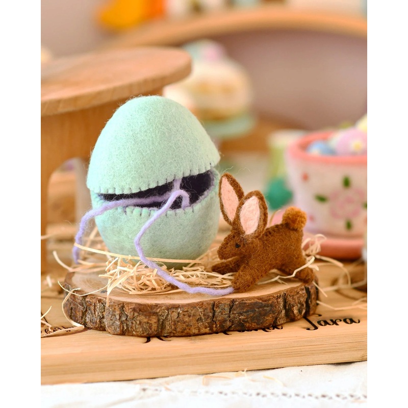 Sale Felt Surprise Egg with Brown Bunny Inside