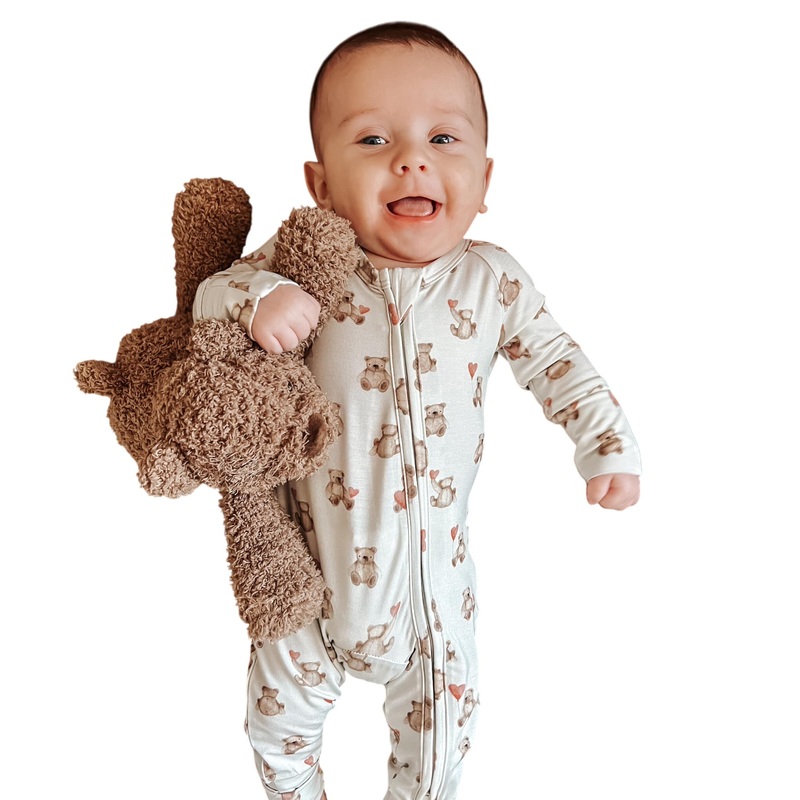Teddy-gram Bamboo Zippy Romper Newborn