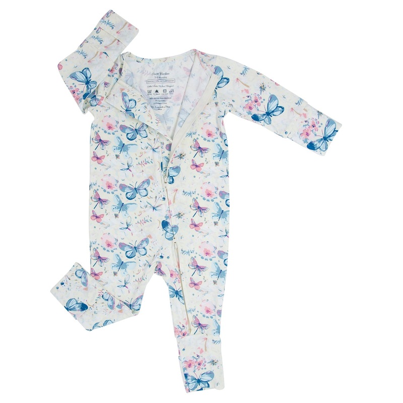 Watercolor Butterfly Convertible Romper Newborn Vanessa Girl