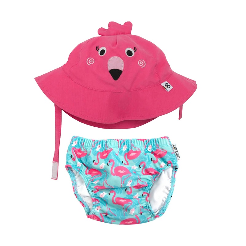 Baby Swim Diaper & Sun Hat Set – Franny The Flamingo 3-6m