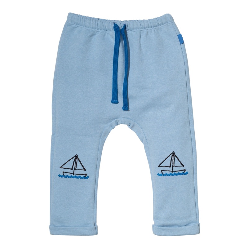 Recycled Cotton Sailboat Baby Joggers 03-06M Placid Blue