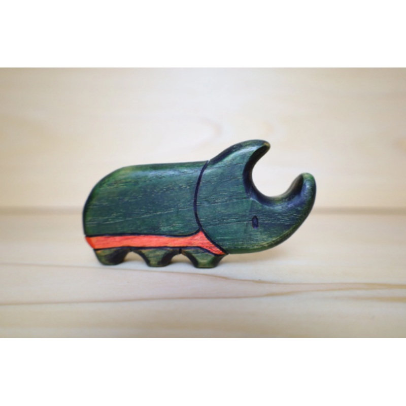 Wooden Rhino Beetle Toy