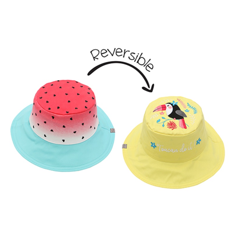 Baby/kids Reversible Sun Hat – Watermelon | Toucan S (6m-2y)