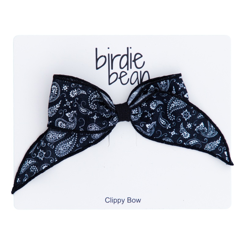Black Paisley Clippy Bow