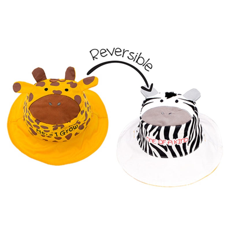 Baby/kids Reversible Sun Hat – Giraffe | Zebra L (4-6y+)