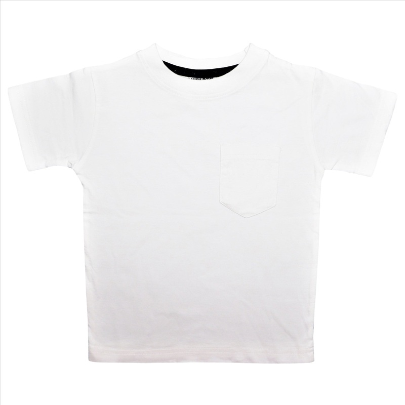 Kids Solid Enzyme Pocket Tee – White 6M