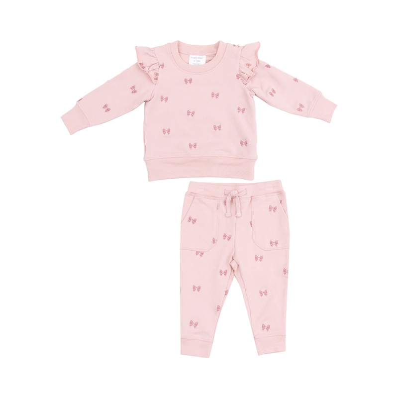 Ruffle Sweatshirt And Jogger – Bows French Terry 6-12M