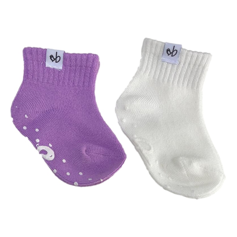 Birdie Socks Set- Orchid/white 0-6M