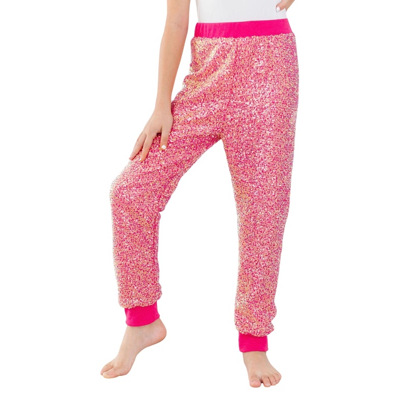 Hot Pink Sequin Joggers 2T