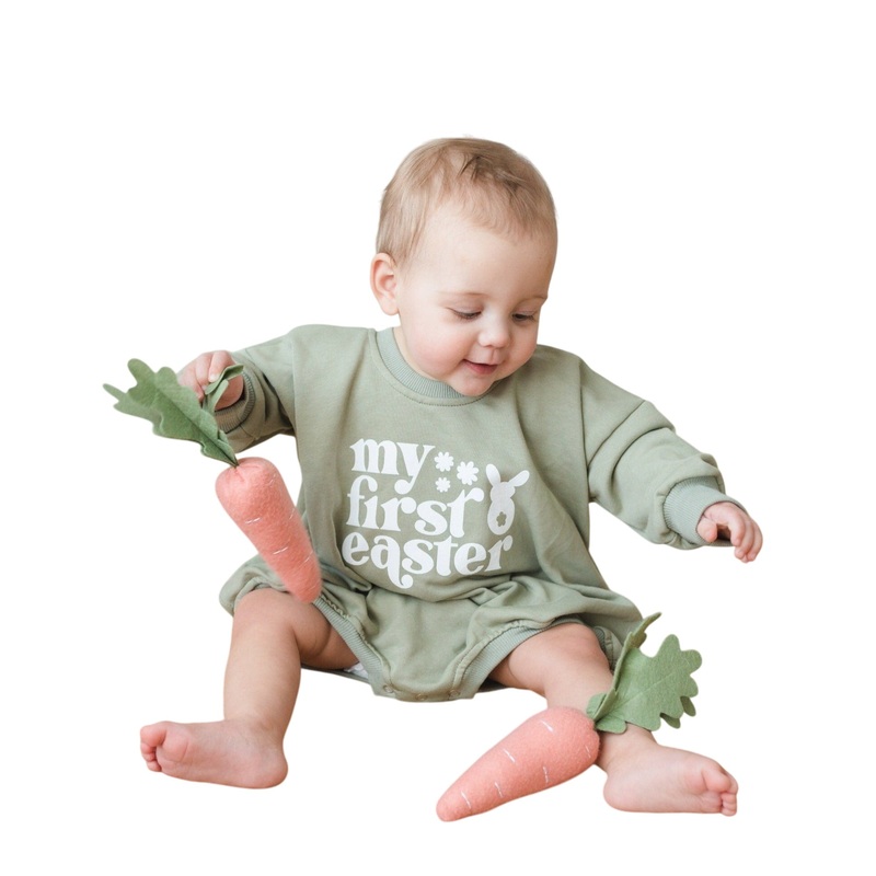 My First Easter Oversized Sweatshirt Romper – More Colors Mauve Newborn