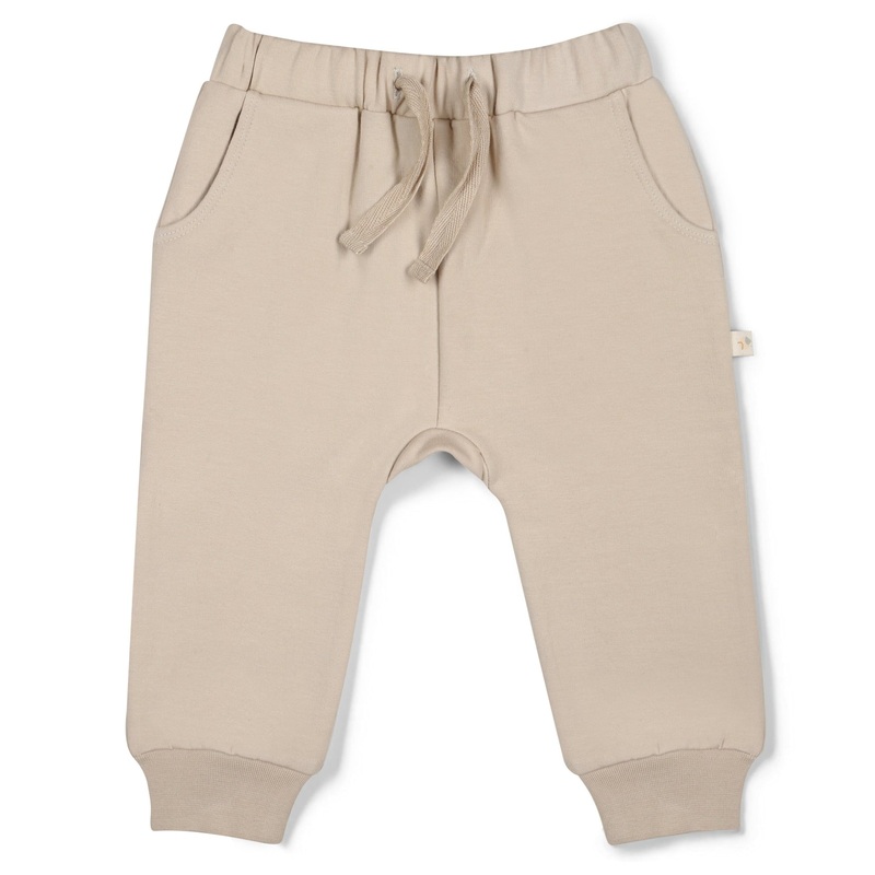 Organic Fleece Jogger Pants – Oat 0-3M