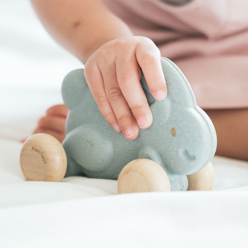 Plan Toys Push Along Bunny – Blue