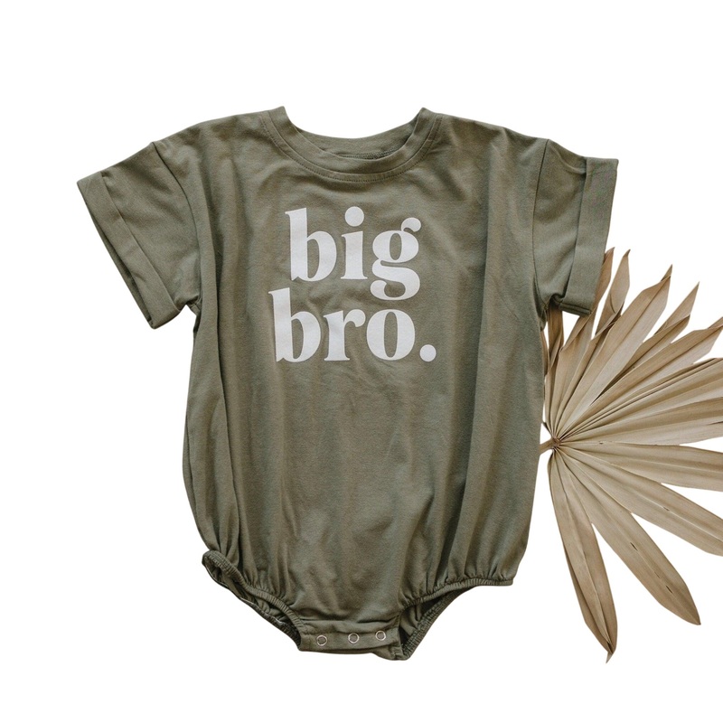 Big Bro T-shirt Romper – More Colors 0-3 months Olive Green