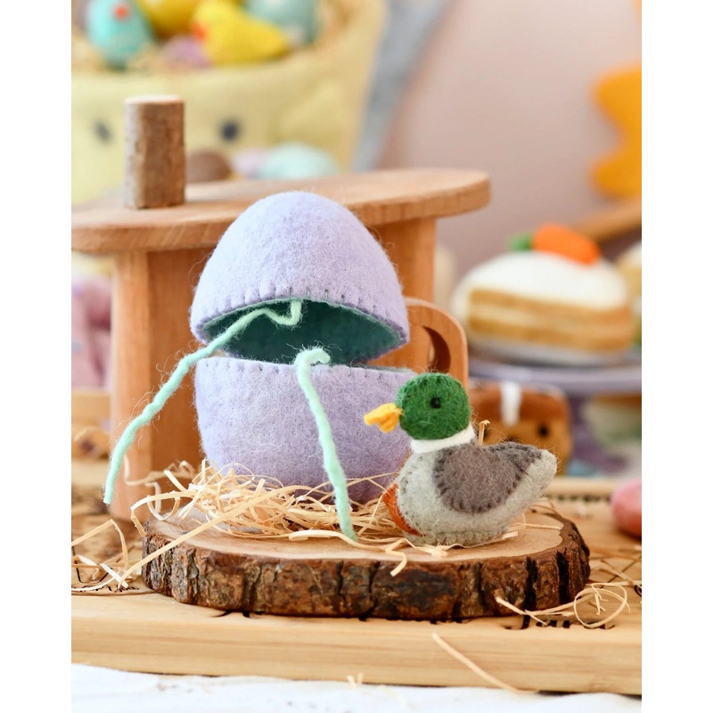 Sale Felt Surprise Egg with Mallard Duck Inside