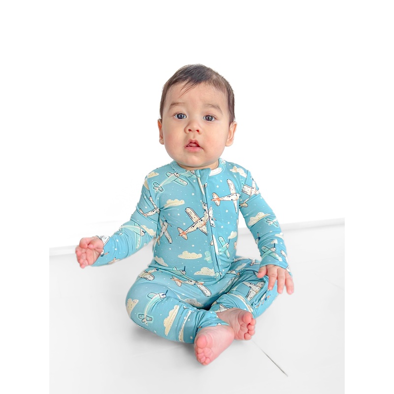 Vintage Skies Convertible Zip Romper 0-3