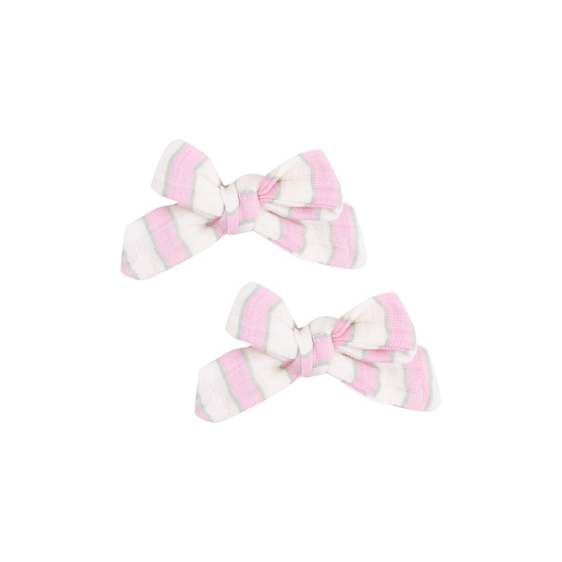 2 Pack Hair Bow With Clip – Candy Stripe O/S