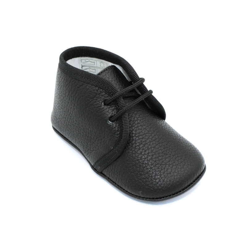 Andres- Black Leather Baby Booties 17