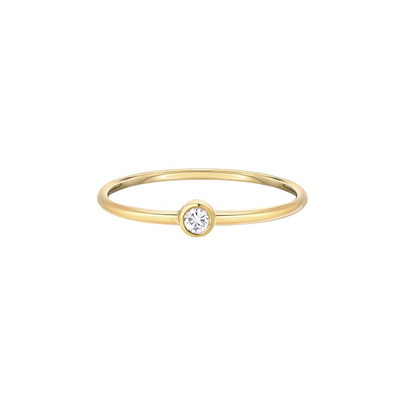 Bezel Diamond Ring 14K Yellow Gold 3