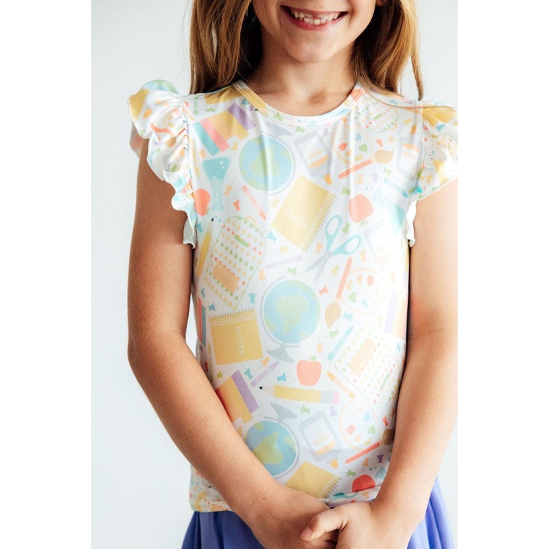 Campus Cutie S/s Ruffle Tee 2T