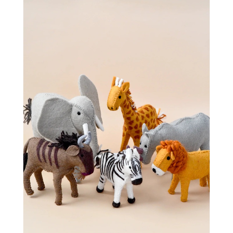 Felt Safari Animal Toys, Set of 6