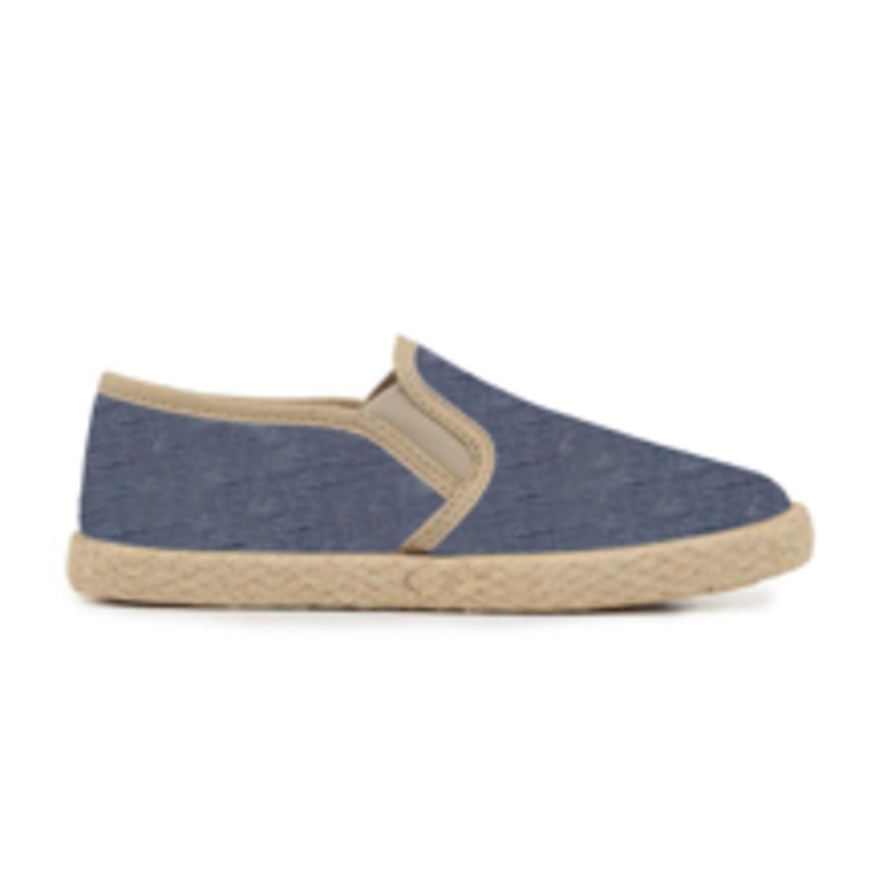 Linen Yute Slip-on Sneakers In Denim 21EU / 5US