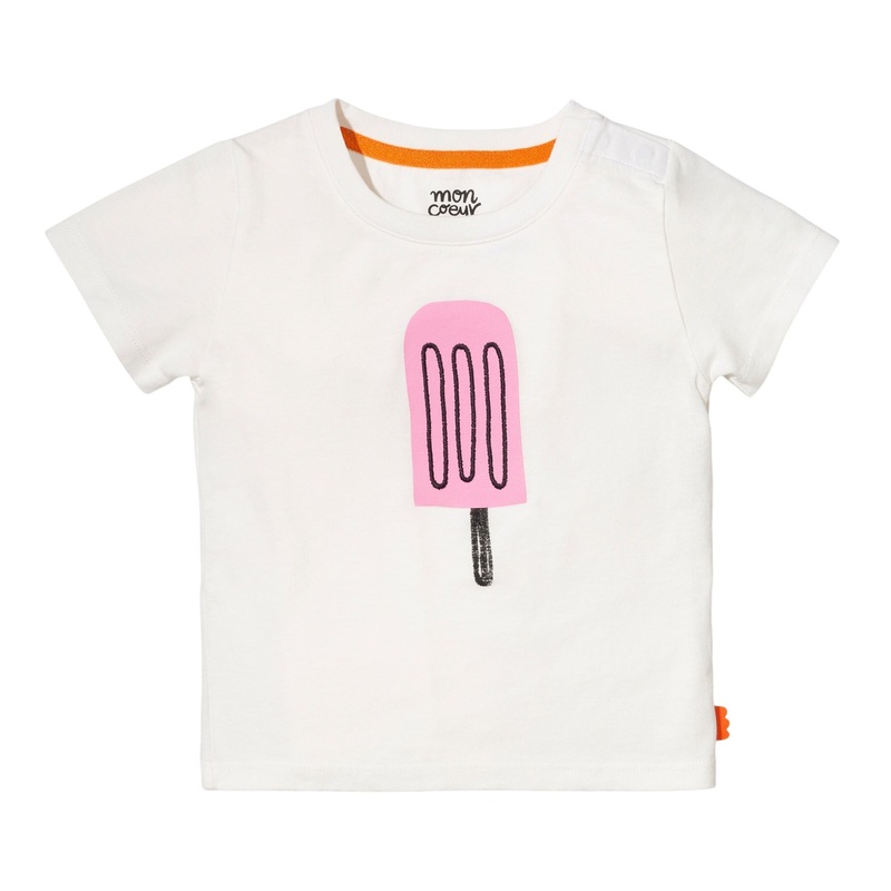 Recycled Cotton Pink Ice Pop Baby T-shirt 03-06M Natural/Pink