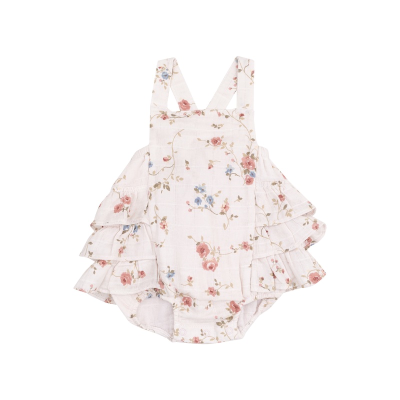 Ruffle Sunsuit – Climbing Roses 0-3M