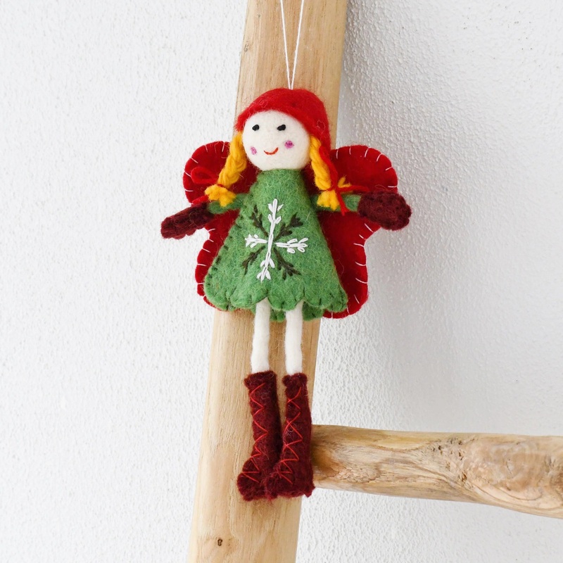 Sale Felt Christmas Fairy, Green Dress