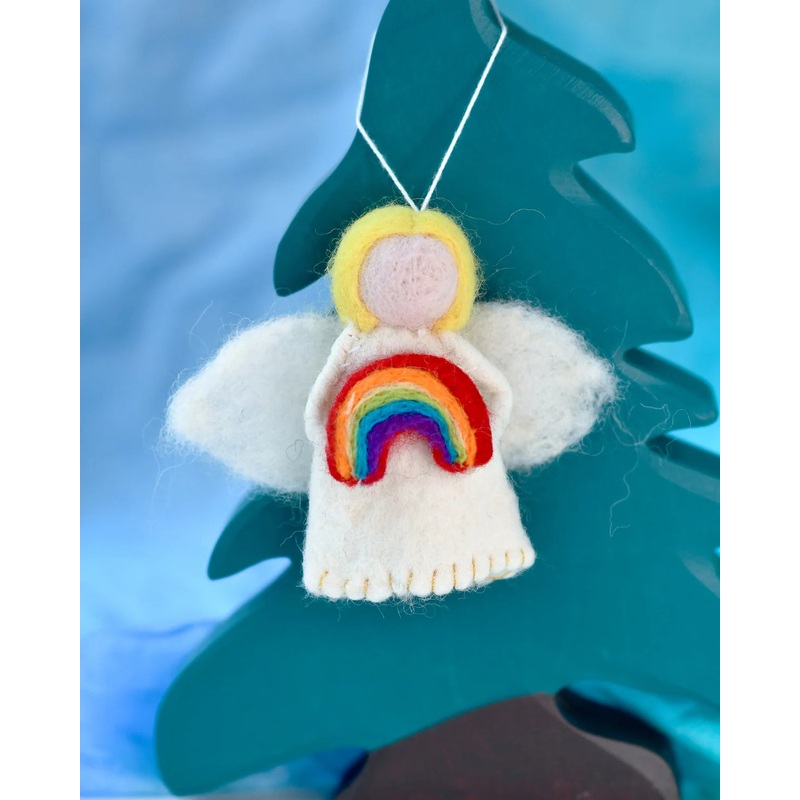Sale Felt Waldorf Diversity Angel with Rainbow, Blonde Hair