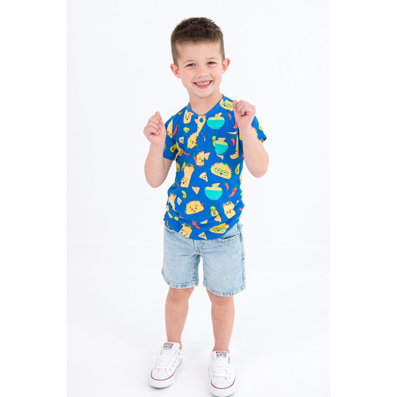 Taco Party Bamboo/cotton Henley T-shirt 18-24M