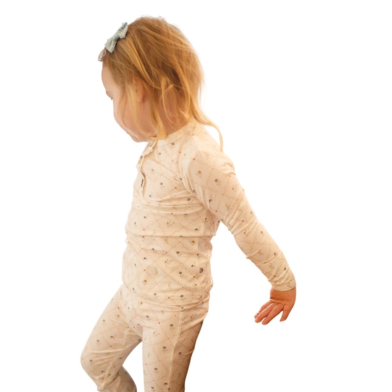 Vintage Blooms 2pc Henley Bamboo Pajamas Newborn